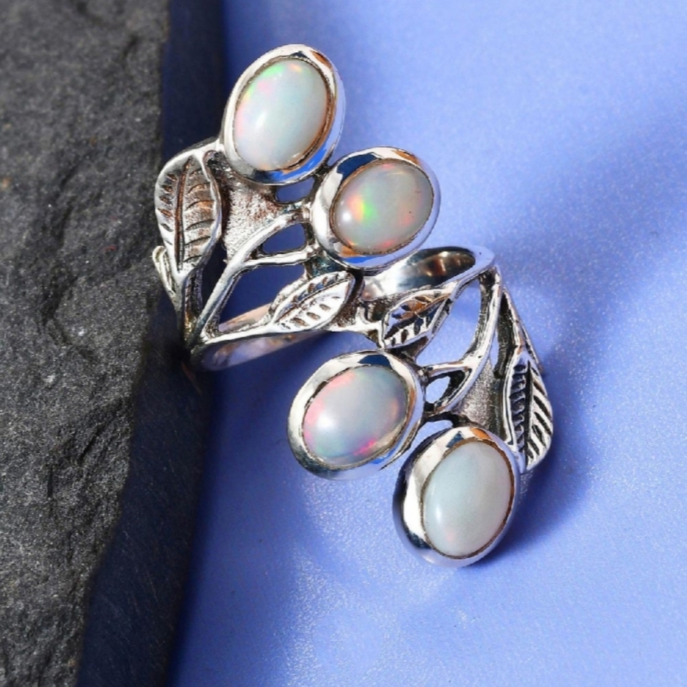 Ethiopian Welo Opal Bypass Ring
